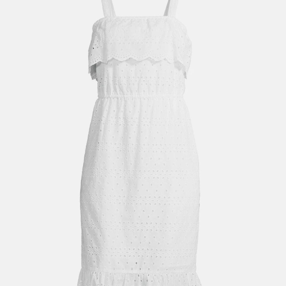 Time and Tru White Eyelet Midi Dress